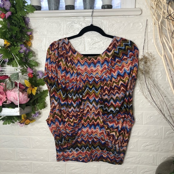 _🌼3/$30🌼the Podolls Cap Sleeve Printed Blouse  L - Picture 10 of 15